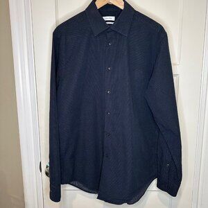 Calvin Klein Slim Fit Long Sleeve Button Up Dress Shirt  - Size Large